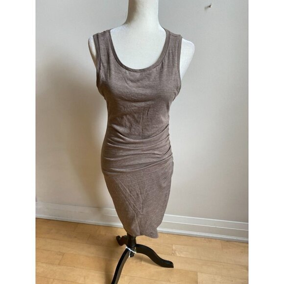 LEITH bodycon ruched tank dress BNWOT sz Medium tulip hem - Picture 2 of 6